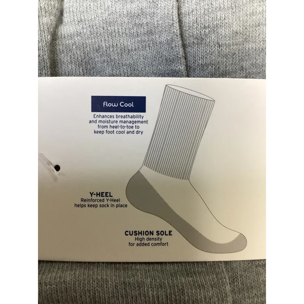 K-Swiss Mens Crew Socks 5 Pair Pack Black White Grey Shoe Size 6-12 KSSKM0153